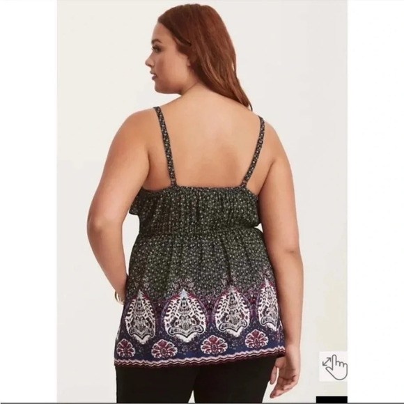 Torrid Floral Paisley Print Challis Babydoll Ruffle Blouse Plus Size 5XL - Picture 4 of 5